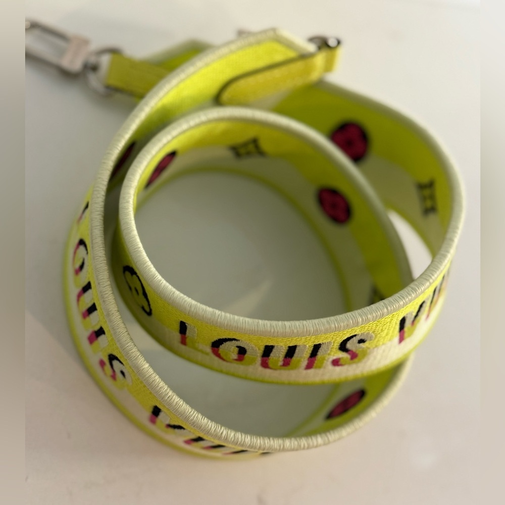 Louis Vuitton Jacquard Speedy Bandoulière 20 Shoulder Strap in Yellow ~ LIKE NEW - Picture 10 of 12
